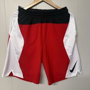Nike Men's Dri-FIT Rival Basketball Shorts Red White Blk Men M EUC